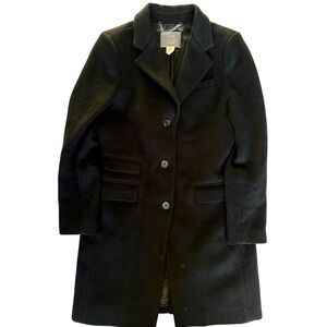 J.Crew Italian wool single breasted black Peacoat with Thinsulate US4